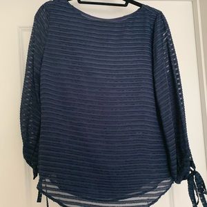 Navy Blue striped Banana Republic blouse. Size M